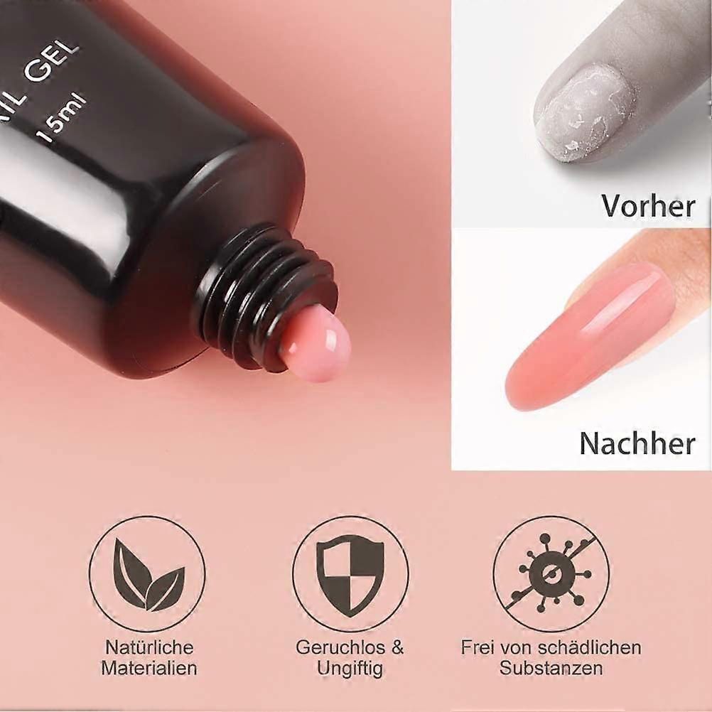 Nail Gel Kit Safe Reliable Easy to Use Nail Extension Shapes Nail Lamp File for Beginners for Nail Salon 11Pcs 05