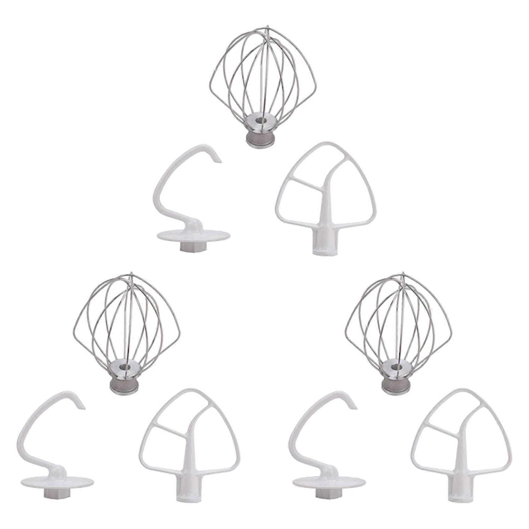 3X K45DH Dough Hook K45B Coated Flat Beater K45WW Wire Whip Fit for Stand Mixer with 4.5Qt 5 Qt Bow