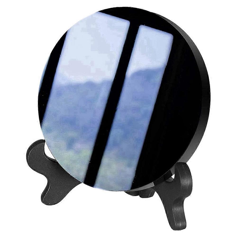 Obsidian with Stand Feng Shui Natural Crystal Gathering Wealth and Righteousness 80mm