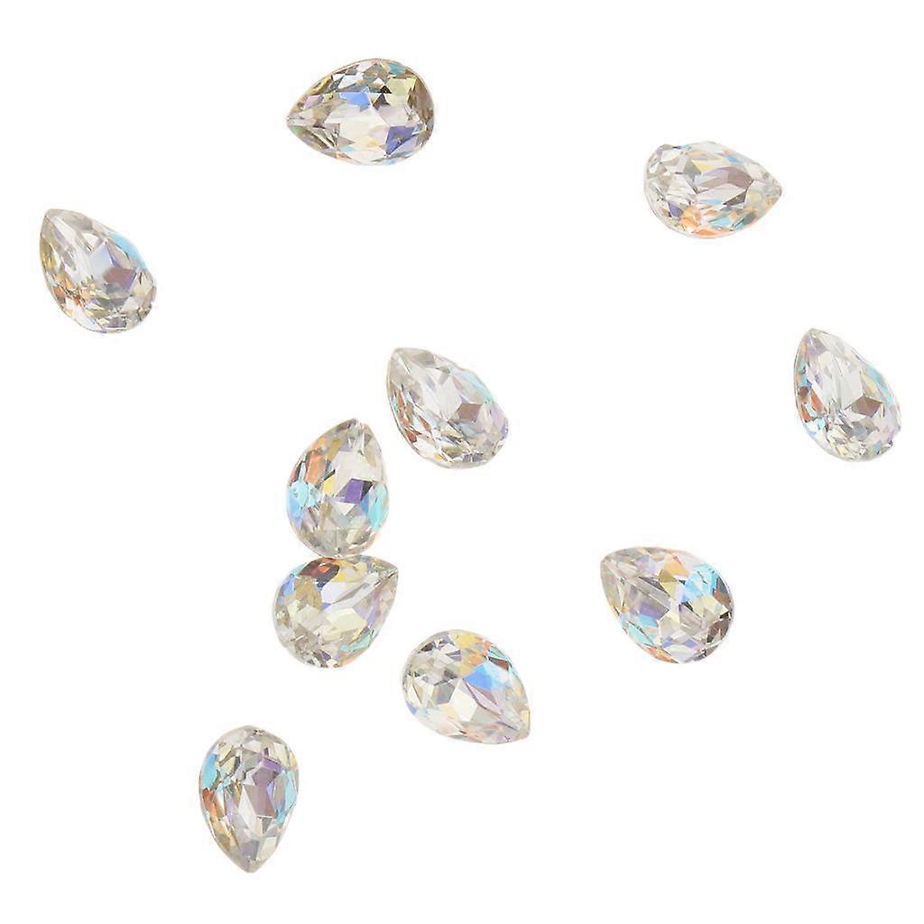 10pcsネイルアート3DブリンブリンガラスダイヤモンドのヒントデコレーションビューティーネイルチャームD