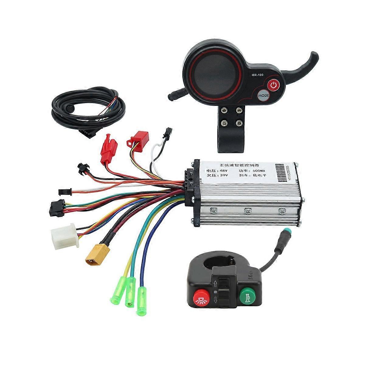 48V 500W Controller MR-100 LCD Display Meter Dashboard+Switch Button for Electric Scooter