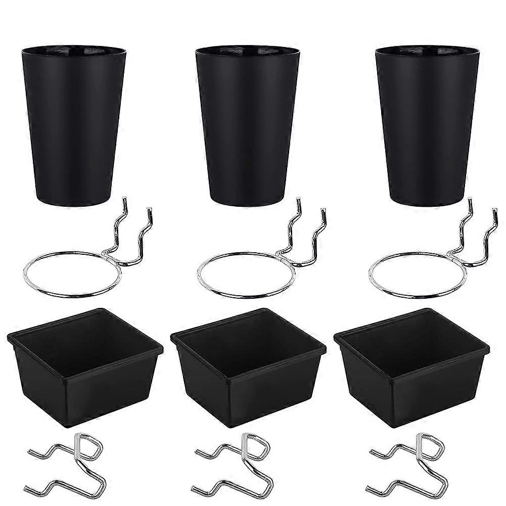 6 Sets Pegboard Bins Pegboard Cups with Hooks, Pegboard Hooks Assortment, Hooks for Pegboard Cup Ho