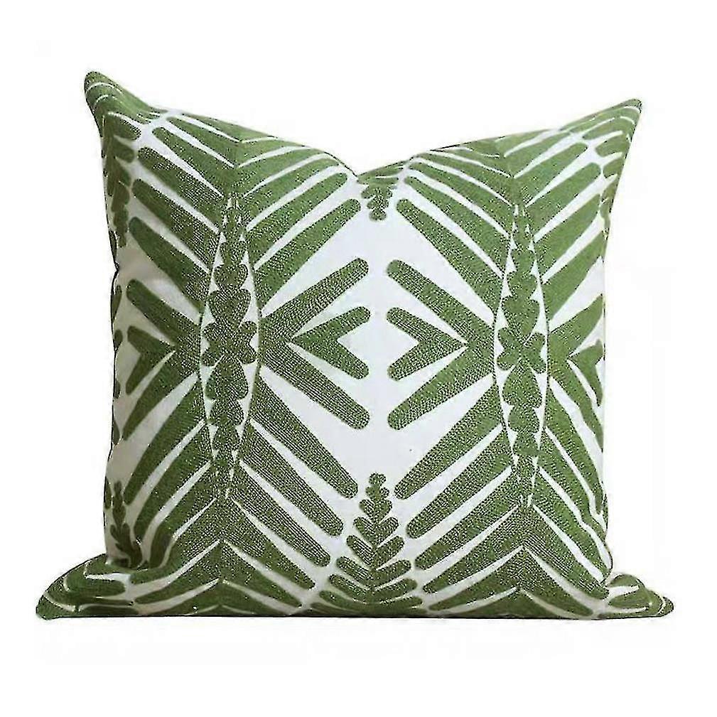 Stereoscopic Embroidery Cushion Cover Square Plant Decorative Pillow Case 45x45cm