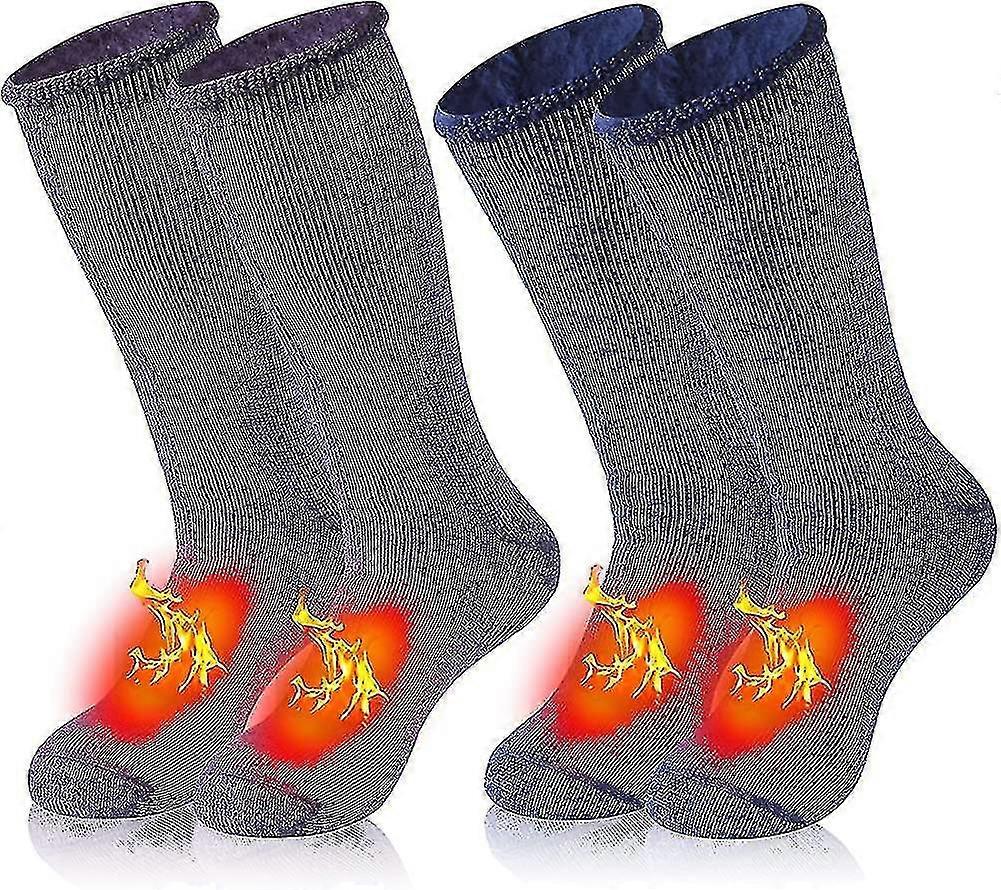 Warm Thermal Socks,unisex Winter Fur Lined Boot Thick Insulated Heated Socks