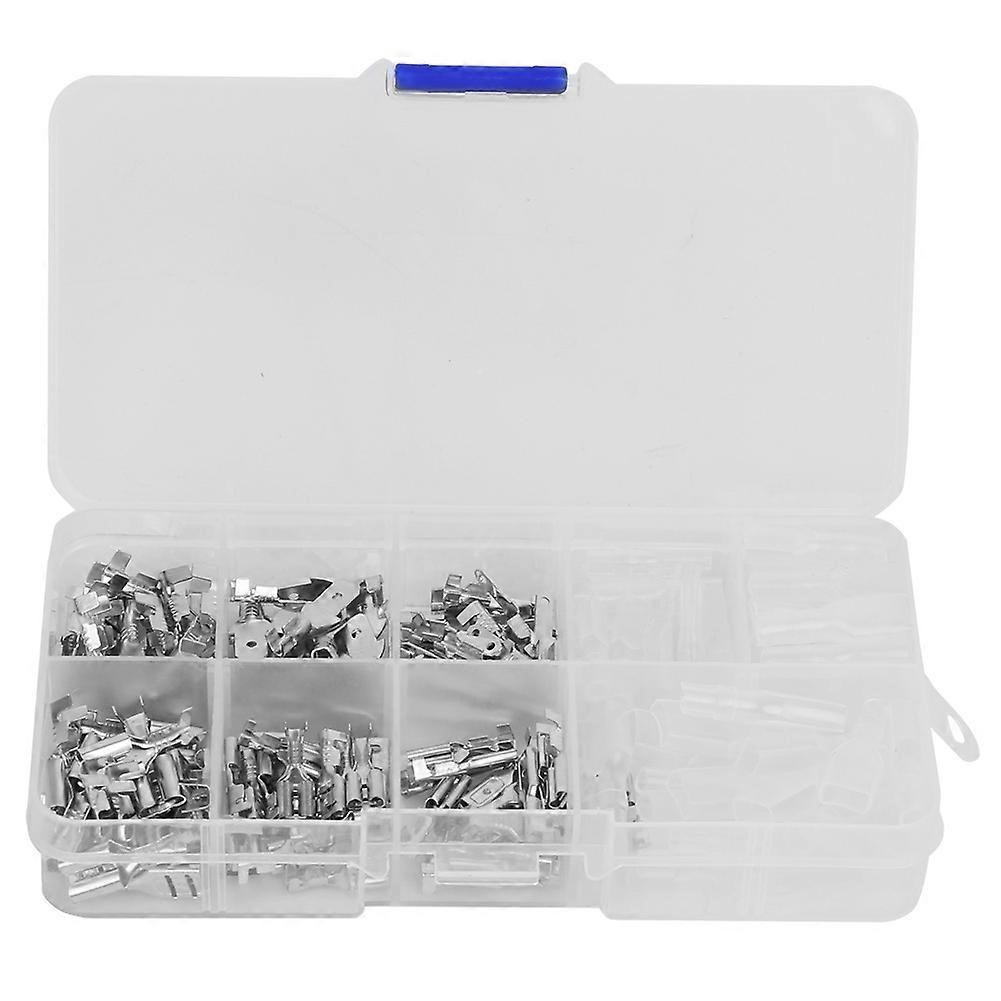 180Pcs電線ケーブルコネクタ端子オス&断熱カバー付きメス(180pcsシルバー端子)