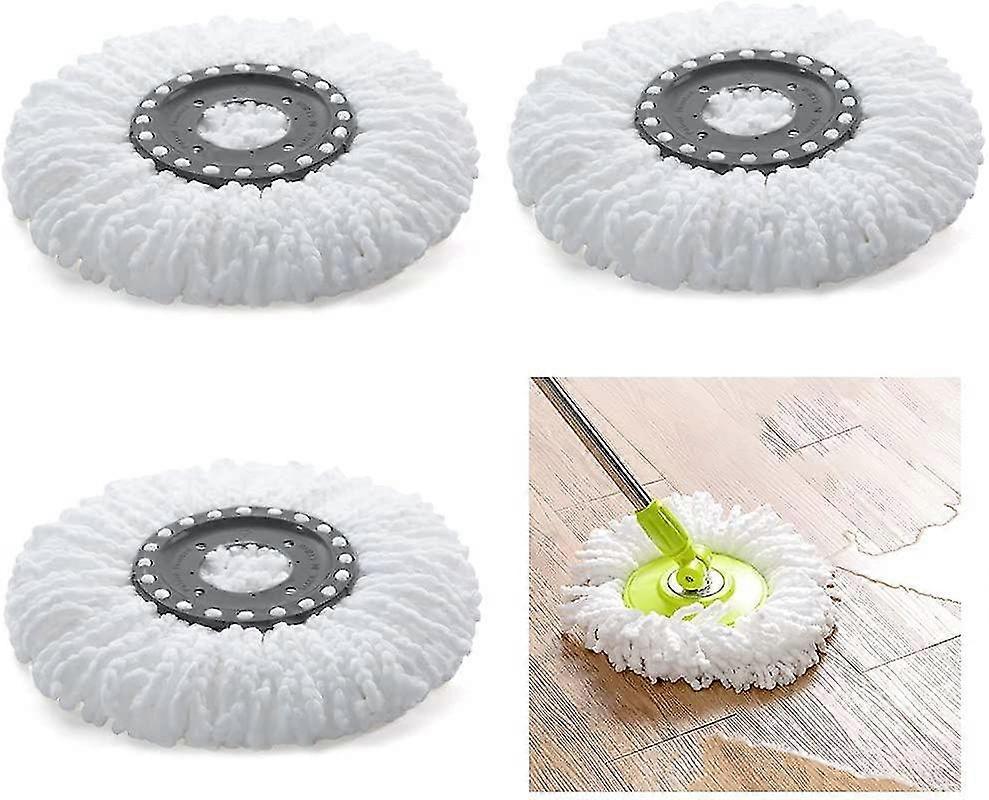 3 Pack Replacement Mop Heads, Microfiber Mop Refills Compatible With Easywring Mop Refill, 360 Rotating Magic Mop, Easy Mop