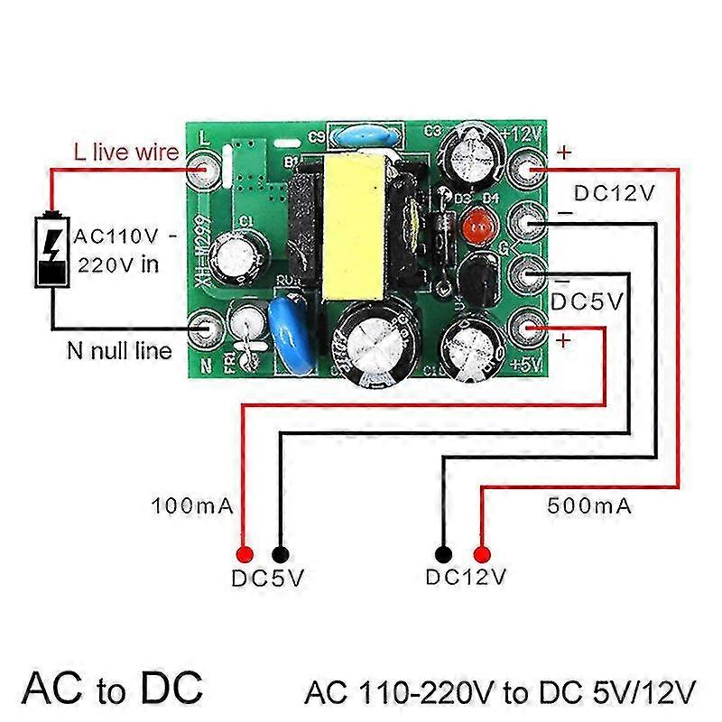 Mini Ac-dc Converter Ac110v 220v To Dc 12v 0.2a+5v Module Board