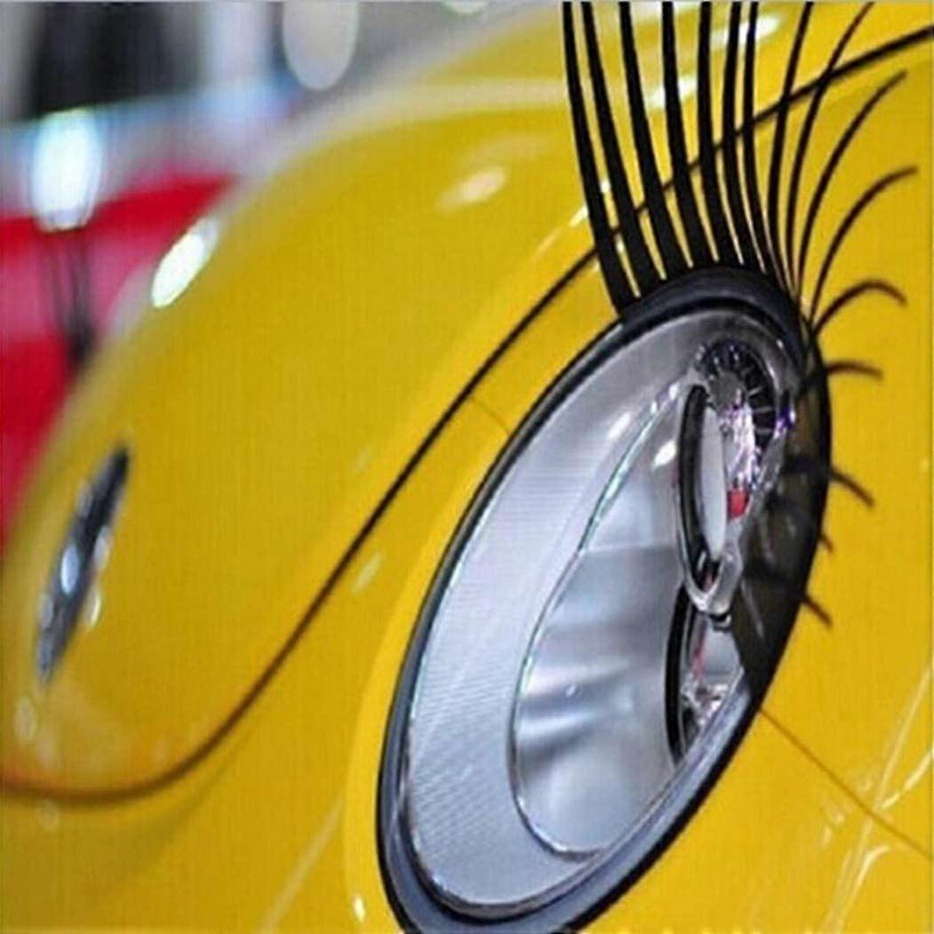 6 Cils Décoratifs Pour Phares De Voiture – Autocollants 3D Noirs Amovibles Et Personnalisables