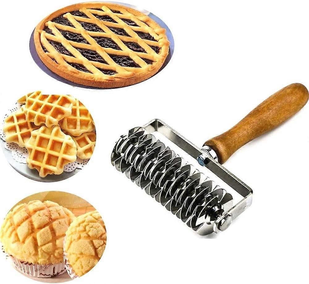Stainless steel pastry curling machine, grid drum cutting machine, pie, pizza, cake, bread, biscuit baking tool