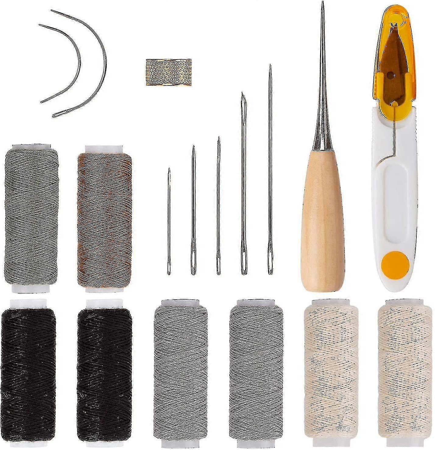 18 stykker værktøj læder synåle til læder reparation til polstring