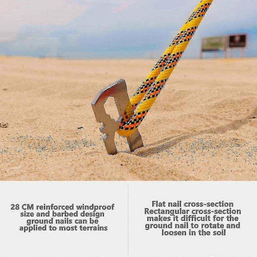 420 stainless steel canopy tent, nailed to the ground, fixed pile thickened, high hardness mountaineering camping sand ground