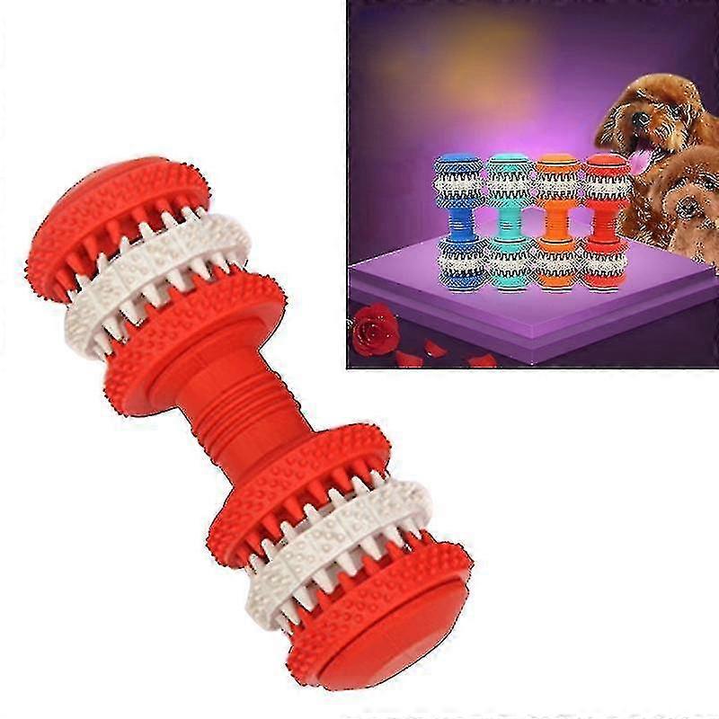 Dog Toy For Pets Tooth Cleaning Chewing Dumbbells Shape Toys Of Non-Toxic Soft Rubber , Small