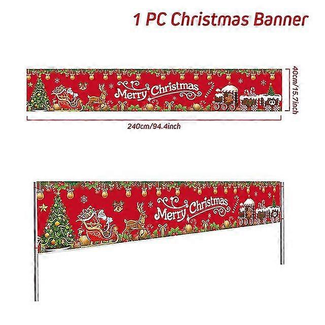 Outdoor Banner Flag Merry Decoration For Home 2023 Xmas Ornament Navidad Natal Noel Gift Happy New Year 2024