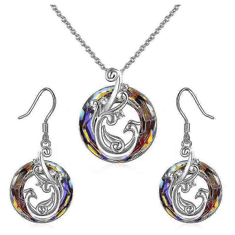 Barevné Crystal Phoenix Náhrdelník Náušnice