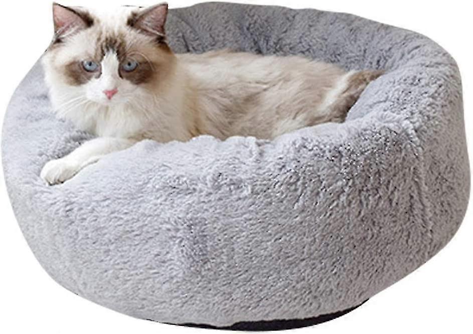 Soft Warm Long Plush Pet Bed Round Sofa For Cats Dog