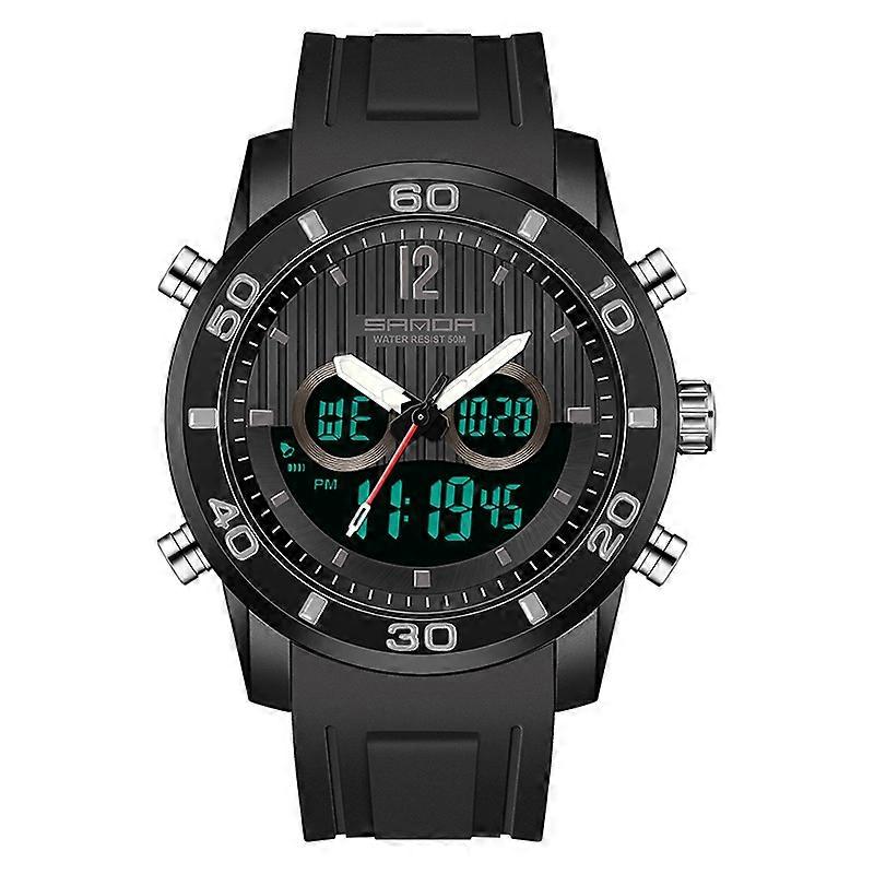SANDA 3106 Dual Digital Display Shockprooic Watch Black Gold