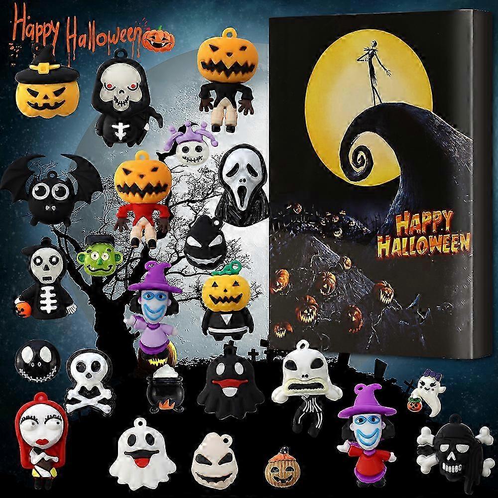 Advent Calendar 2023 Νέο Halloween Countdown Calendar Box Horror Nights Halloween Gothic Doll 24 Gift Blind Box
