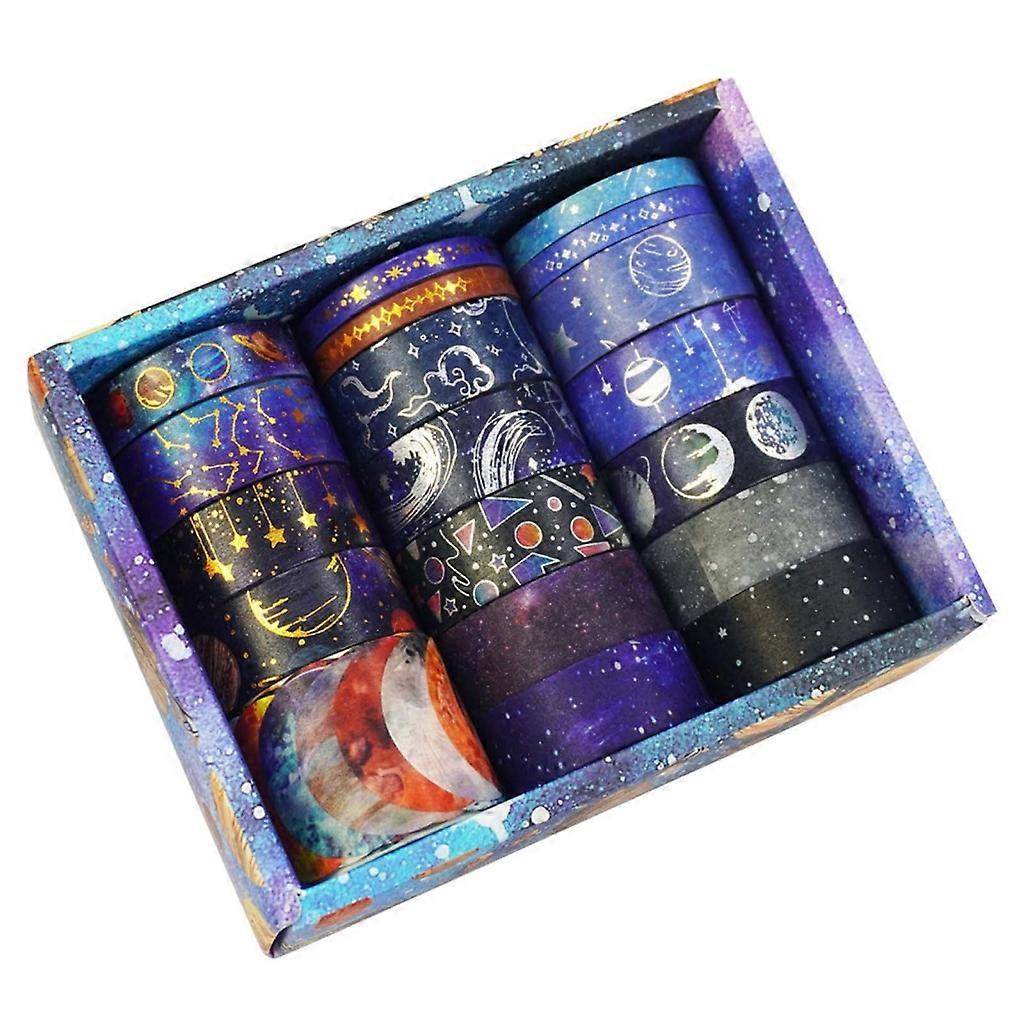 19Pcs Scrapbooking Tape Set Bronzing Masking-Taper Sticker for Journaling