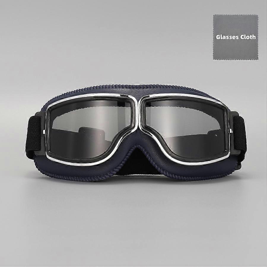 Retro Leather Motorcycle Goggles Vintage Pilot Glasses Windproof Universal Outdoor Bicycle Cycling Ski Goggles For Harley Helmet