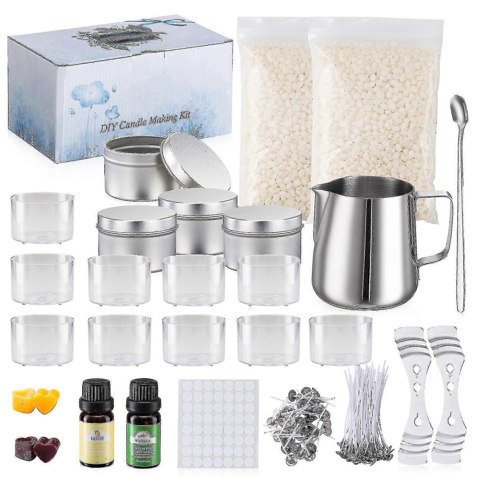 Scented Making Tool Diy Wax Making Kit Plant Oil Tin Can 1 Set