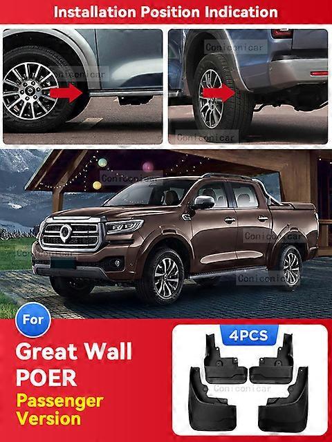 For GREAT WALL Cannon POER 2020-2022 Mud Flaps Splash Guard Mudguards MudFlaps Front Rear Wheel Fender Styling Car Accessories