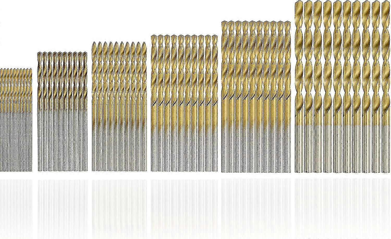 60 Pieces Twist Bits Micro Bits Metal Hss Bits Set Tools Titanium Bits