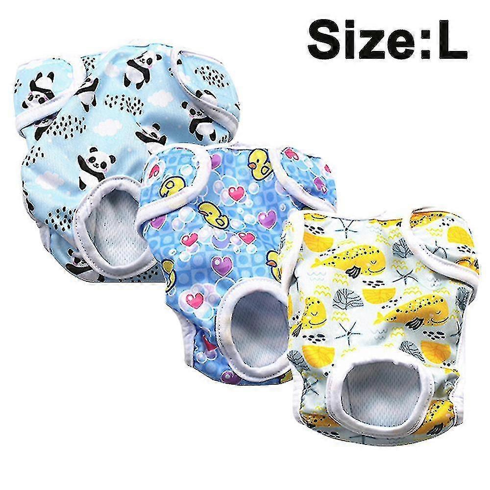 Pack Of 3 Reusable Washable Dog Diapers, Highly Absorbent Dog Physiological Pants Sanitary Diaper Pet Harassment Prevention Physiological Pants