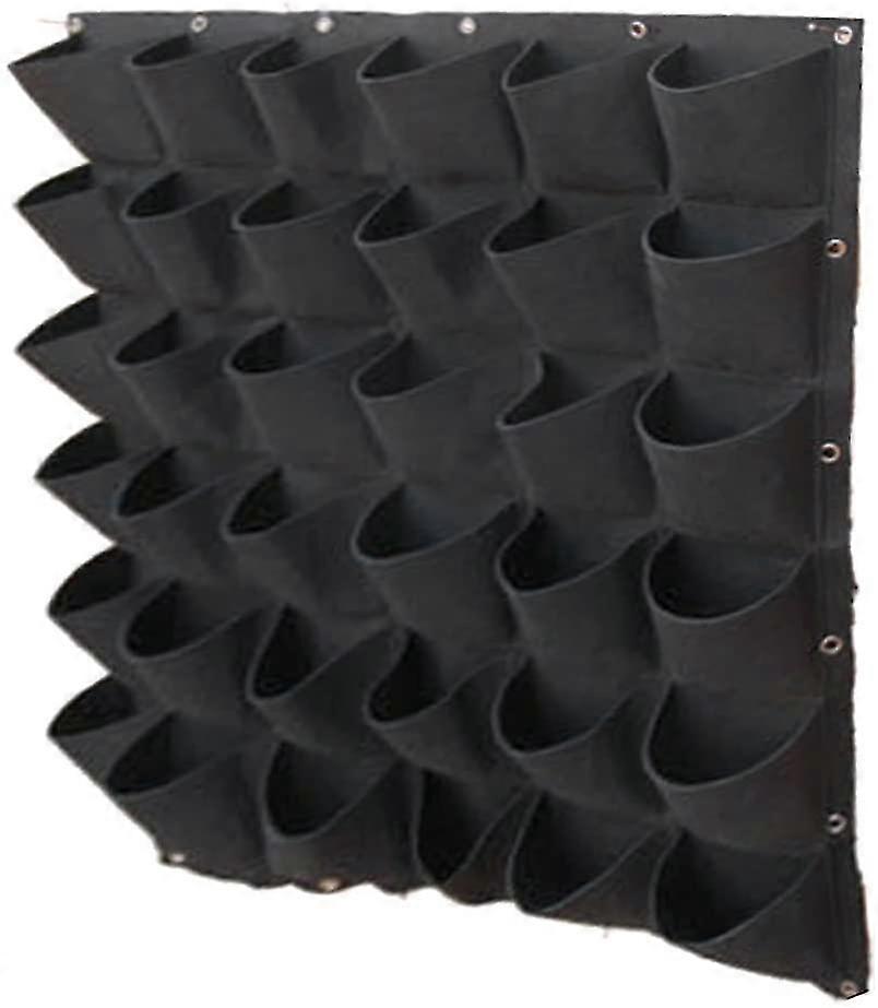 קיר רכוב תלוי שקיות שתילה אנכית ירוקה לגדול אדנית עם 36 שקיות עבור מרפסת בית מרפסת גן לספק שחור