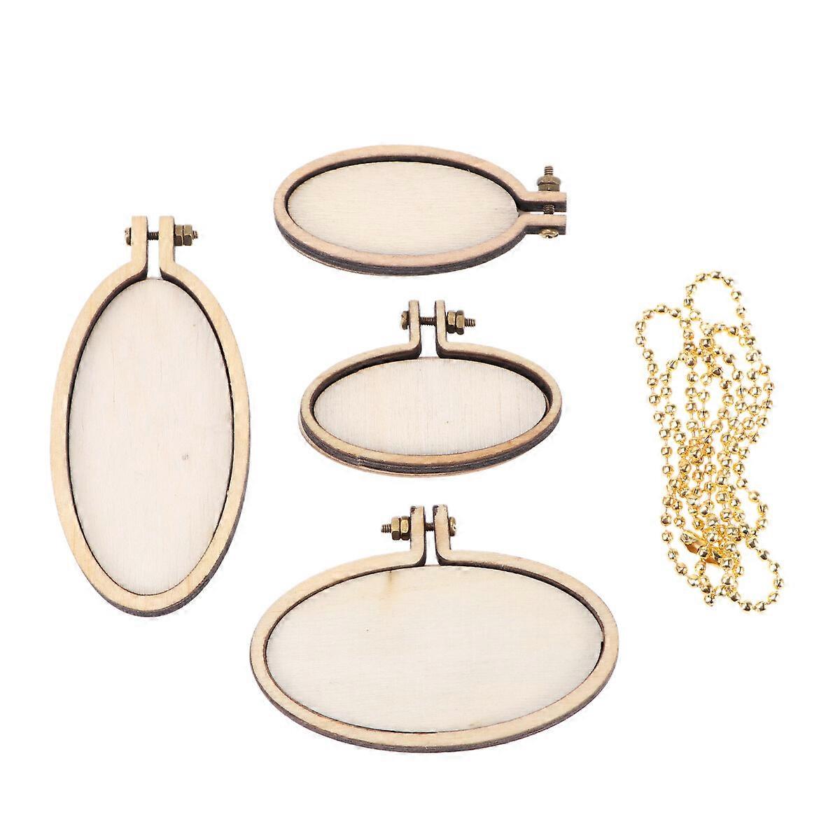 5 kpl ristipisto kiinnityskehys kirjonta minipuuvanteet DIY puuommel askarteluun ompelu ompelemiseen (pystysuora elliptinen risti elliptinen muoto