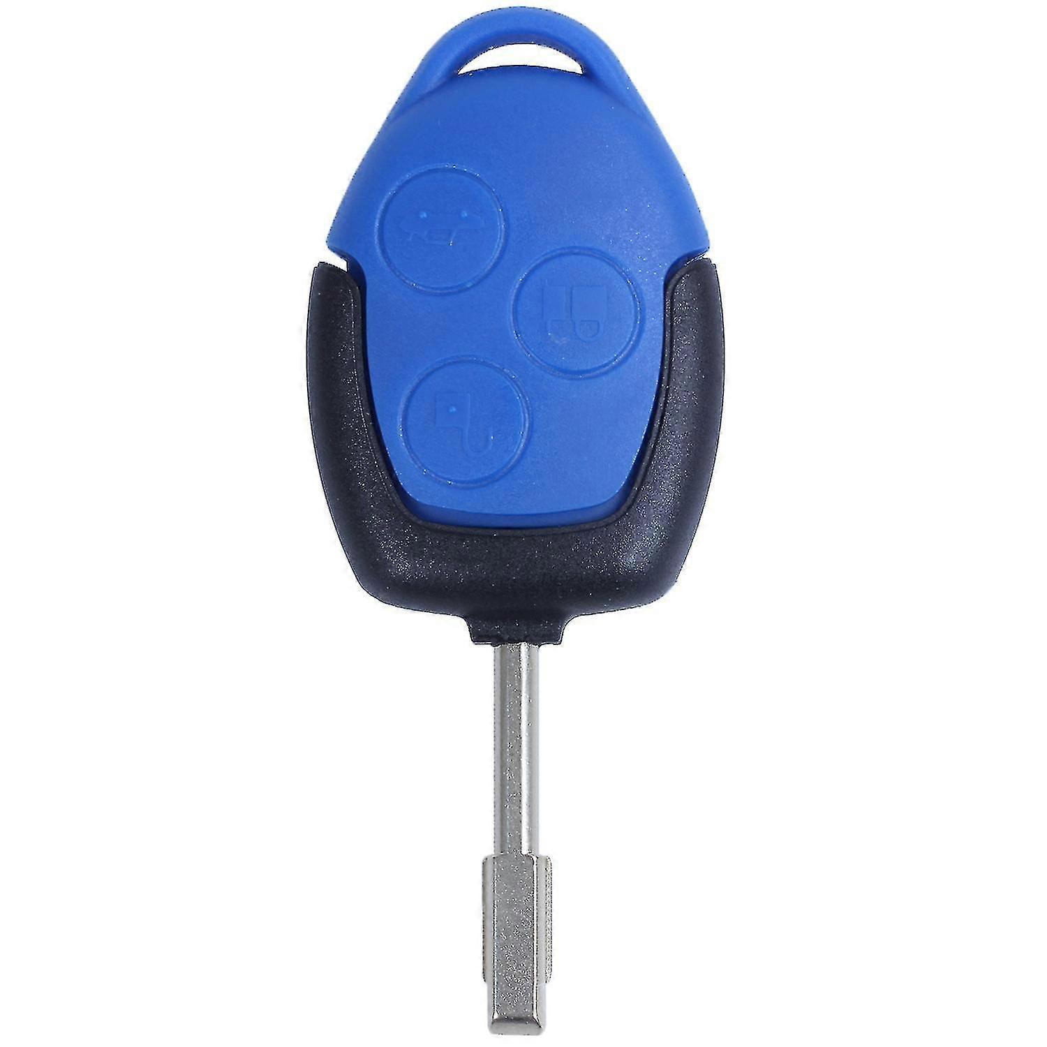3 Button Key Remote Control Body & Keys For Ford Transit Blue