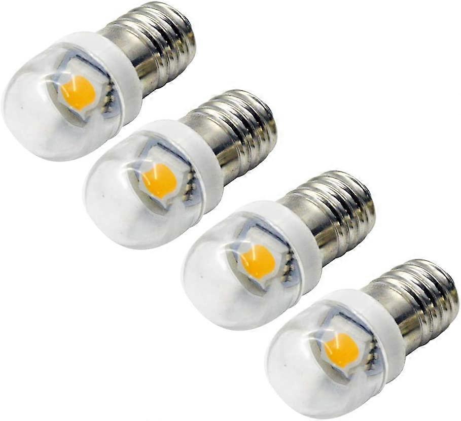4pcs 3V 0.2W E10 LED Bulbs 5050 1SMD White 3000K LED Bulb Replacement Upgrade for Headlights Flashlights Torch Lights