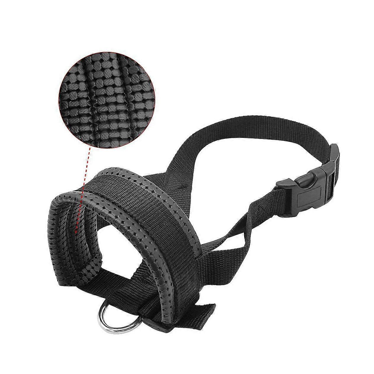 Dog Muzzle Nylon Soft Padding,adjustable Loop,black