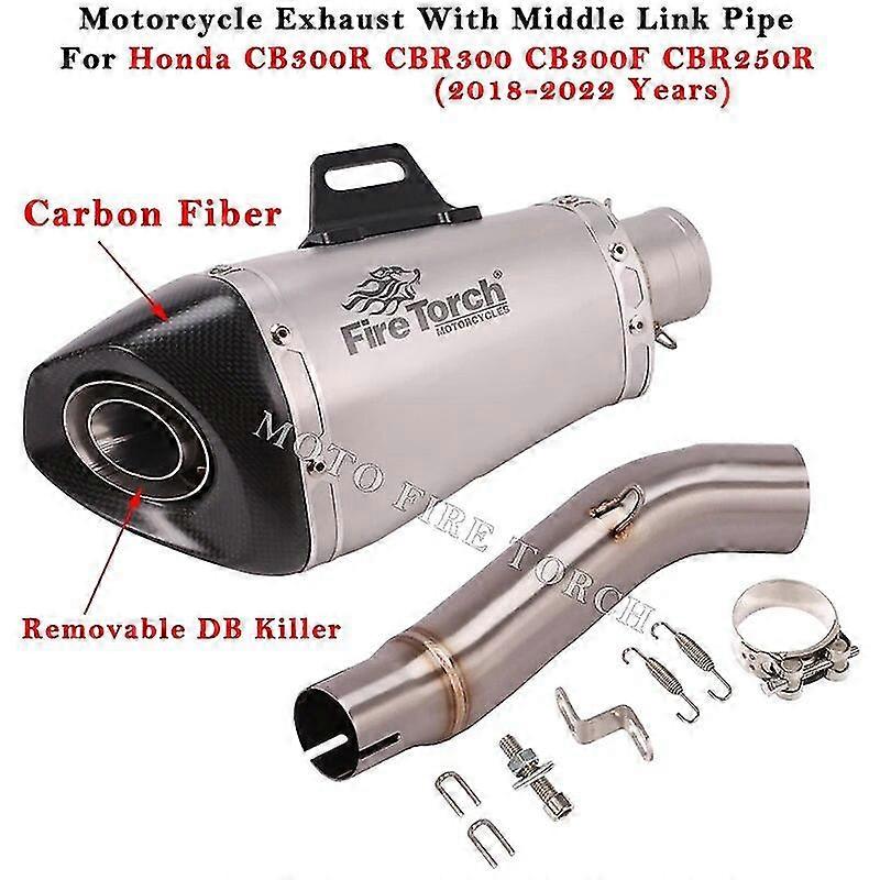 Exquisite exhaust pipeFor Yamaha R25 R3 YZF-R25 YZF-R3 MT-03 MT-25 Motorcycle Exhaust System Escape Modified Middle Link Pipe Moto Muffler DB Killer
