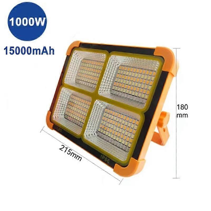 100W/1000W Solar Camping Light Outdoor Portable Floodlight Rechargeable Emergency Power Bank Night Lamp Solar LED Tent Light