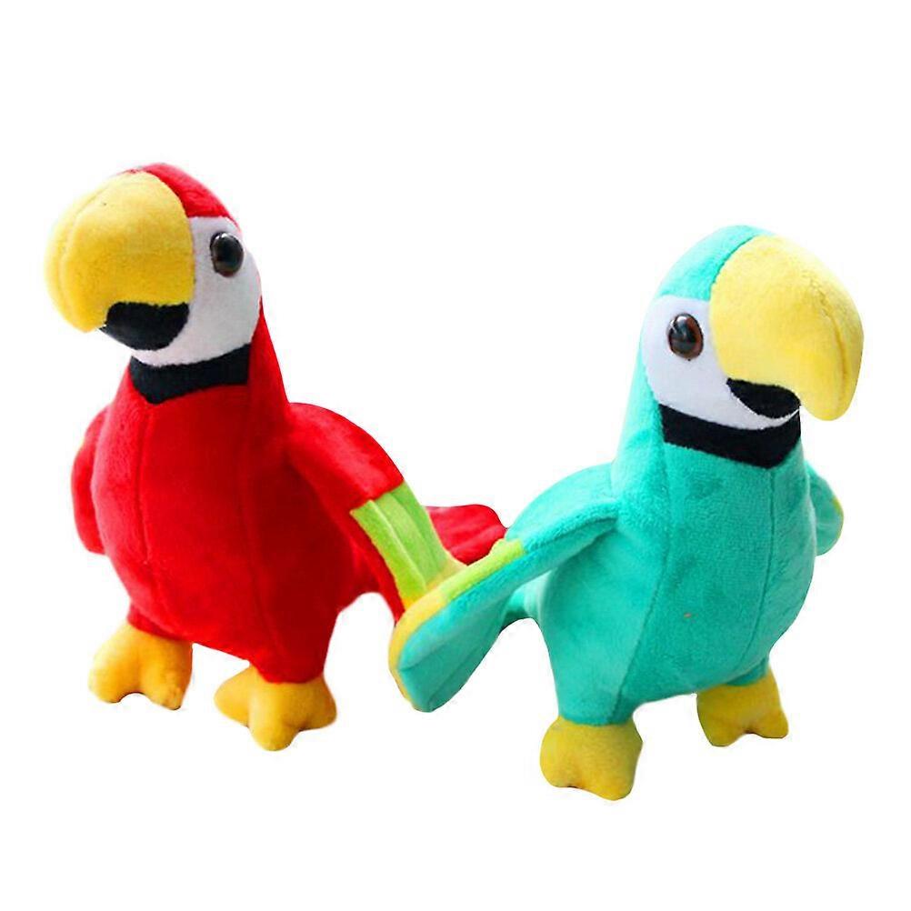 2pcs Plush Parrot Dolls Plush Animal Playthings Simulation Parrot Dolls Baby Stuffed Toys