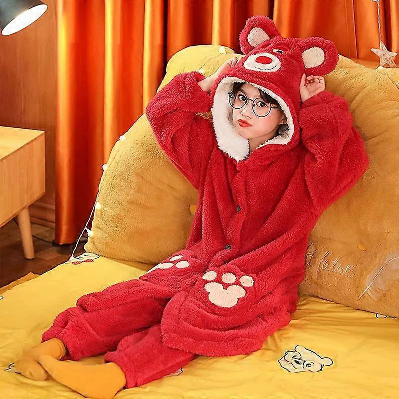 أنيمي سانريو كورومي سينامورول كيد الكرتون بيجامة المرجان المخملية سميكة طويلة الأكمام بنطلون صبي فتاة ملابس النوم خريف شتاء