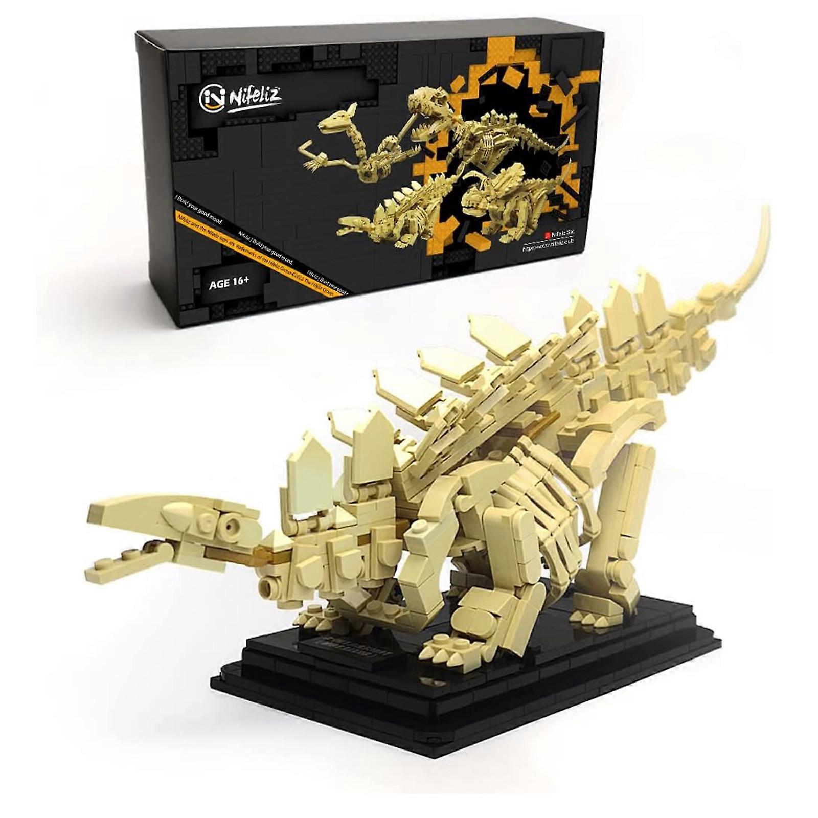 Nifeliz Stegosaurus Dinosaur Fossil Building Kit, Impressive Dinosaur Skeleton Model Decoration, Cool Dinosaur Gift Toy Set for Dinosaur Fans (491 PCS