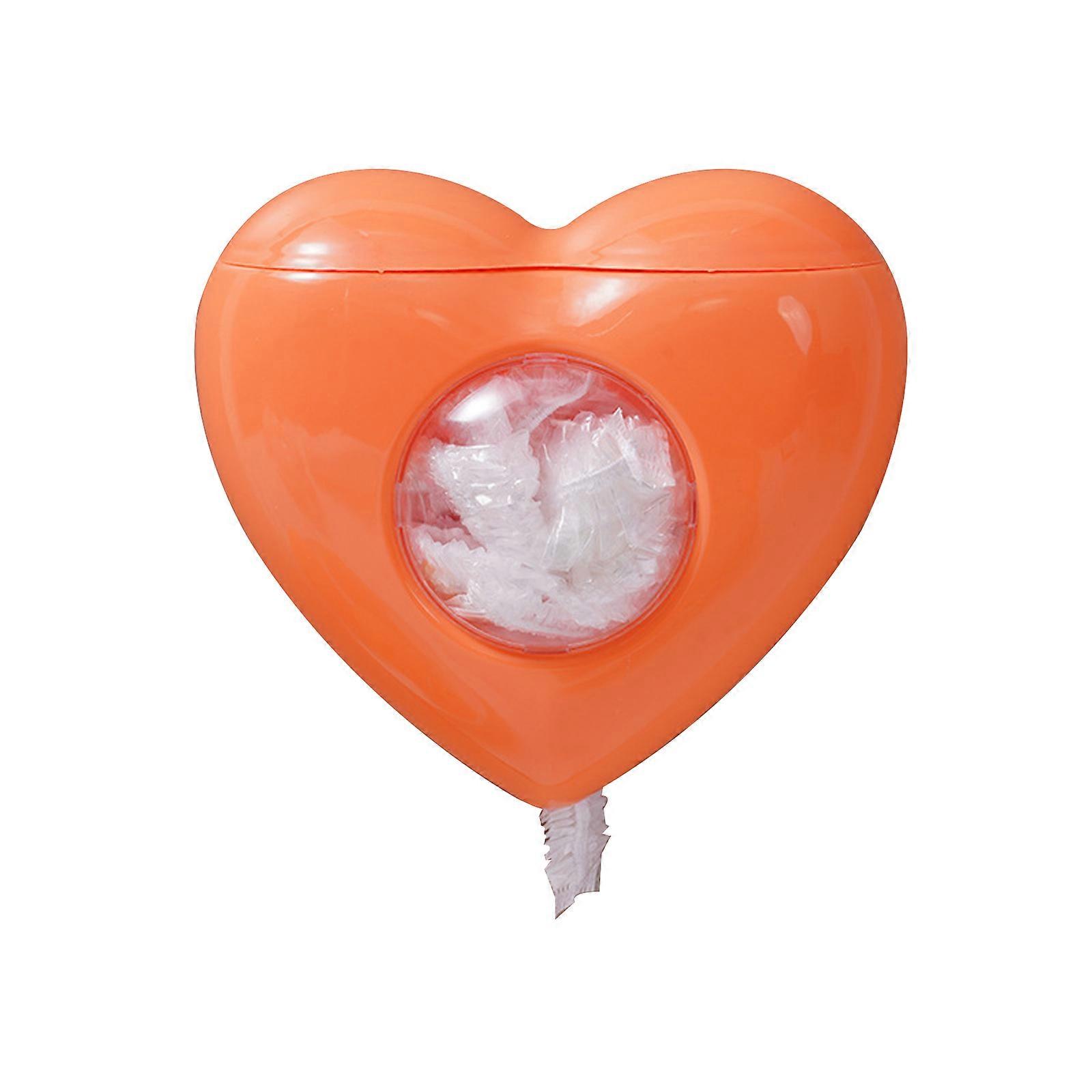 קופסת אחסון שקית כיסוי מזון חדשה רכובה על הקיר, מארגן סרט נצמד לסרט פלסטיק תפוח בצורת לב