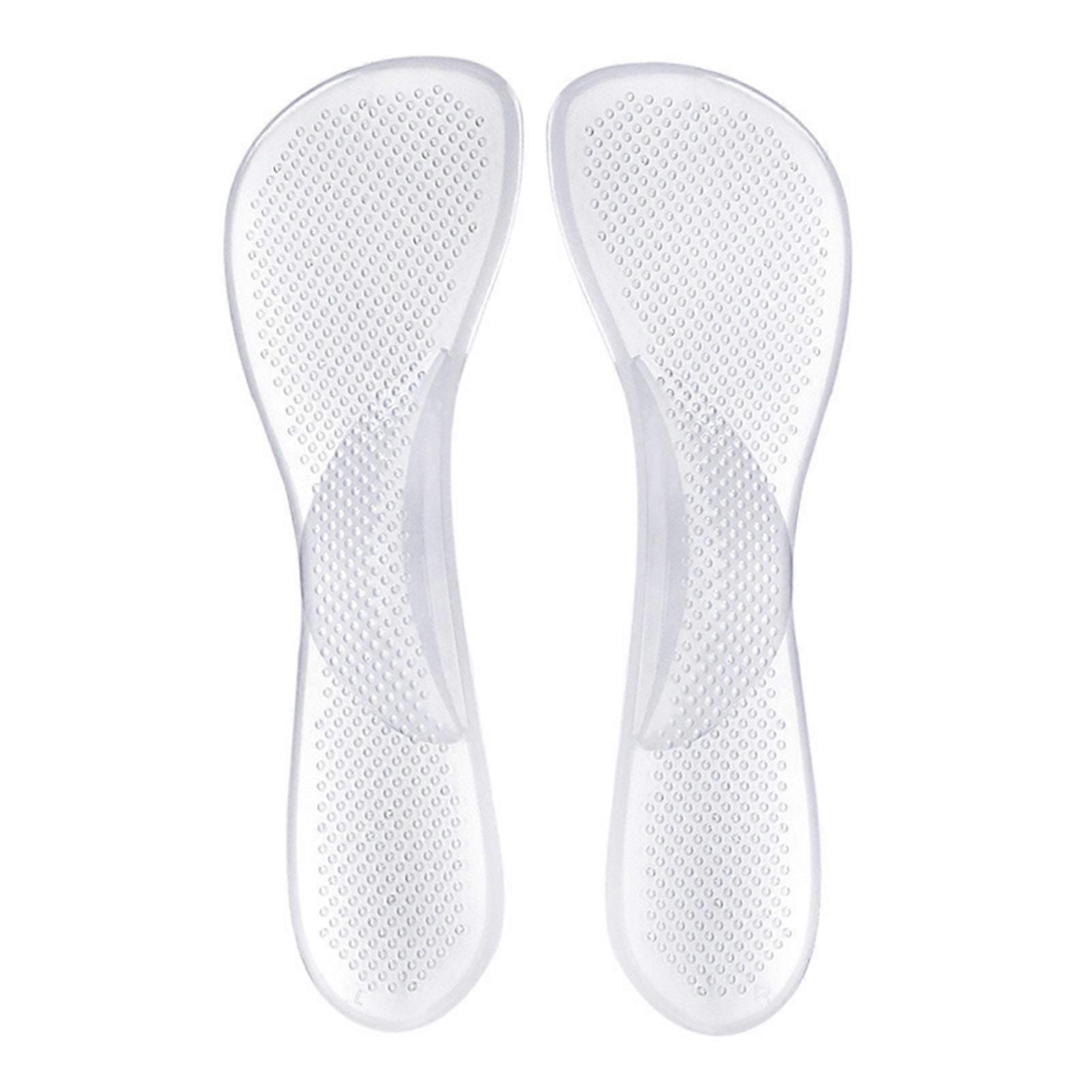 1 Pair Insoles Anti-skid Great Friction Particle Elastic No Deformation Transparent Breathable Sweat Absorption Non-Slip High Heel Cushion Inserts Str