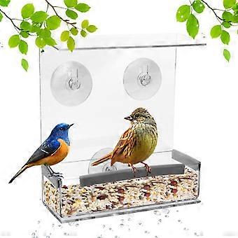 Bird Feeder Acryl Transparant Venster Bekijken Vogel Feeders Tray Birdhouse Pet Water Feeder Zuignap Mount House Type Feeder