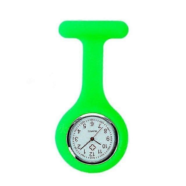 Πράσινο ηλεκτρονικό ρολόι τσεπών σιλικόνης νοσοκόμα ρολόι καρφίτσα Unisex ρολόι μπαταρία ρολόι ρολόι