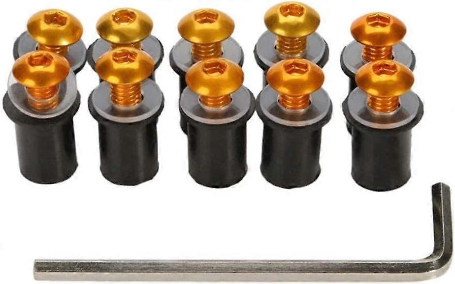 10pcs Motorcycle M5 Screw Kit, Universal Motorcycle Bike Windshield Nut Bolt Solid Screw