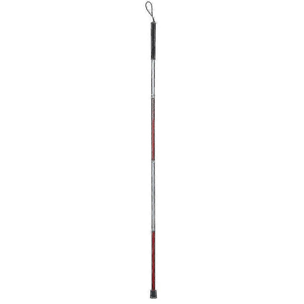 Folding Blind Stick 4 Sections Folding Blind Guide Cane Aluminum Walking Stick W