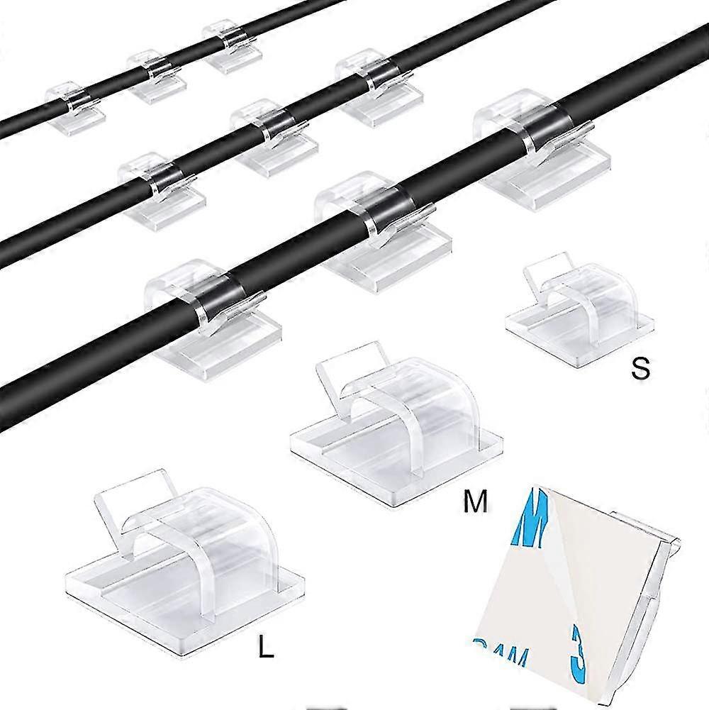 100 Pieces Self-adhesive Cable Clips Light Clips Wire Clips Cable Management