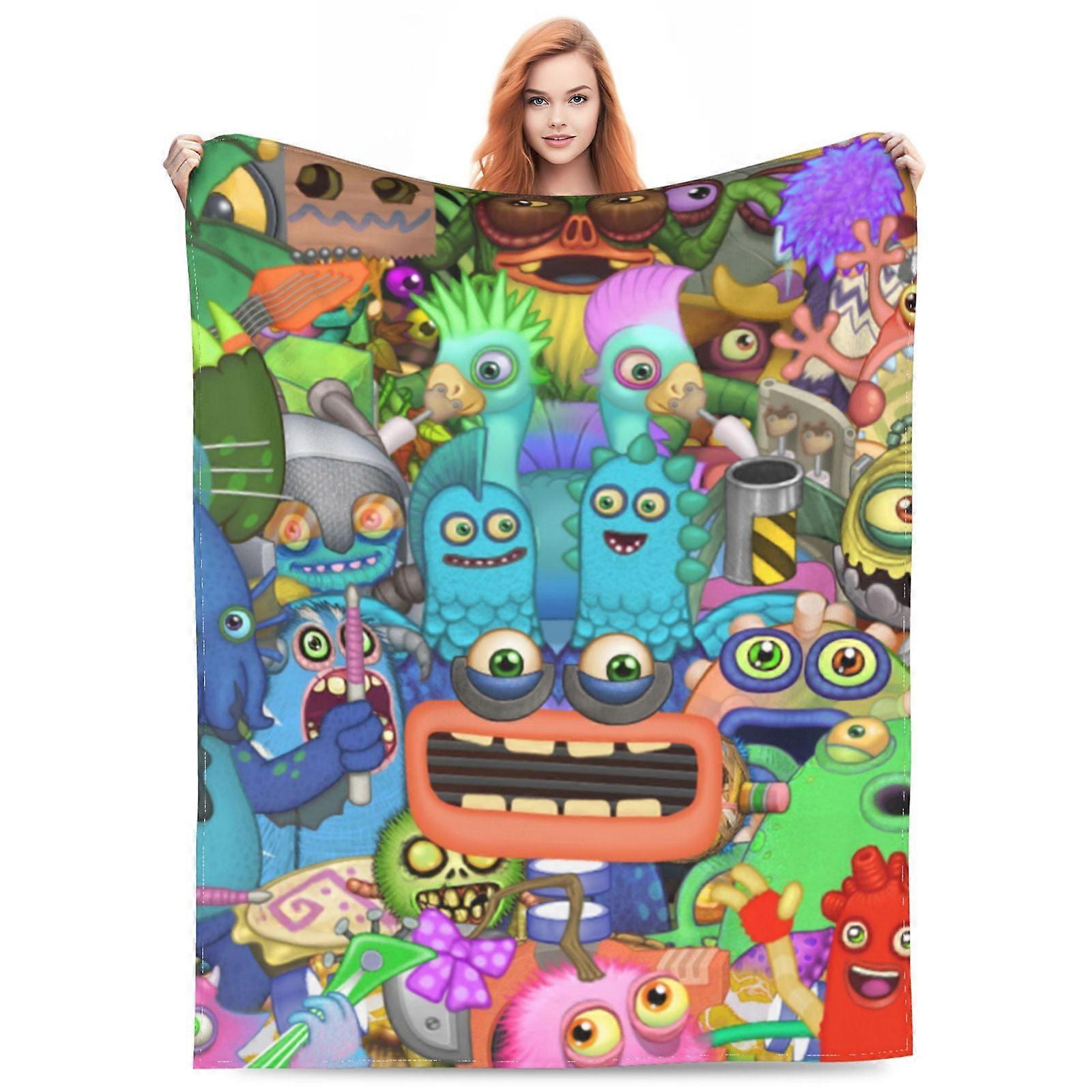 My Singing Monsters Fleece Blanket Super Soft Cozy Warm Flannel Fleece Throw Blanket For Couch Bed Sofa Throw WMMT5712