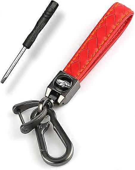 Leather Car Keychain, 360 Degree Rotatable Car Keychains with 3 Keyrings and 1 Screwdriver, Key Chains For Guys, Key Chains For Ladies