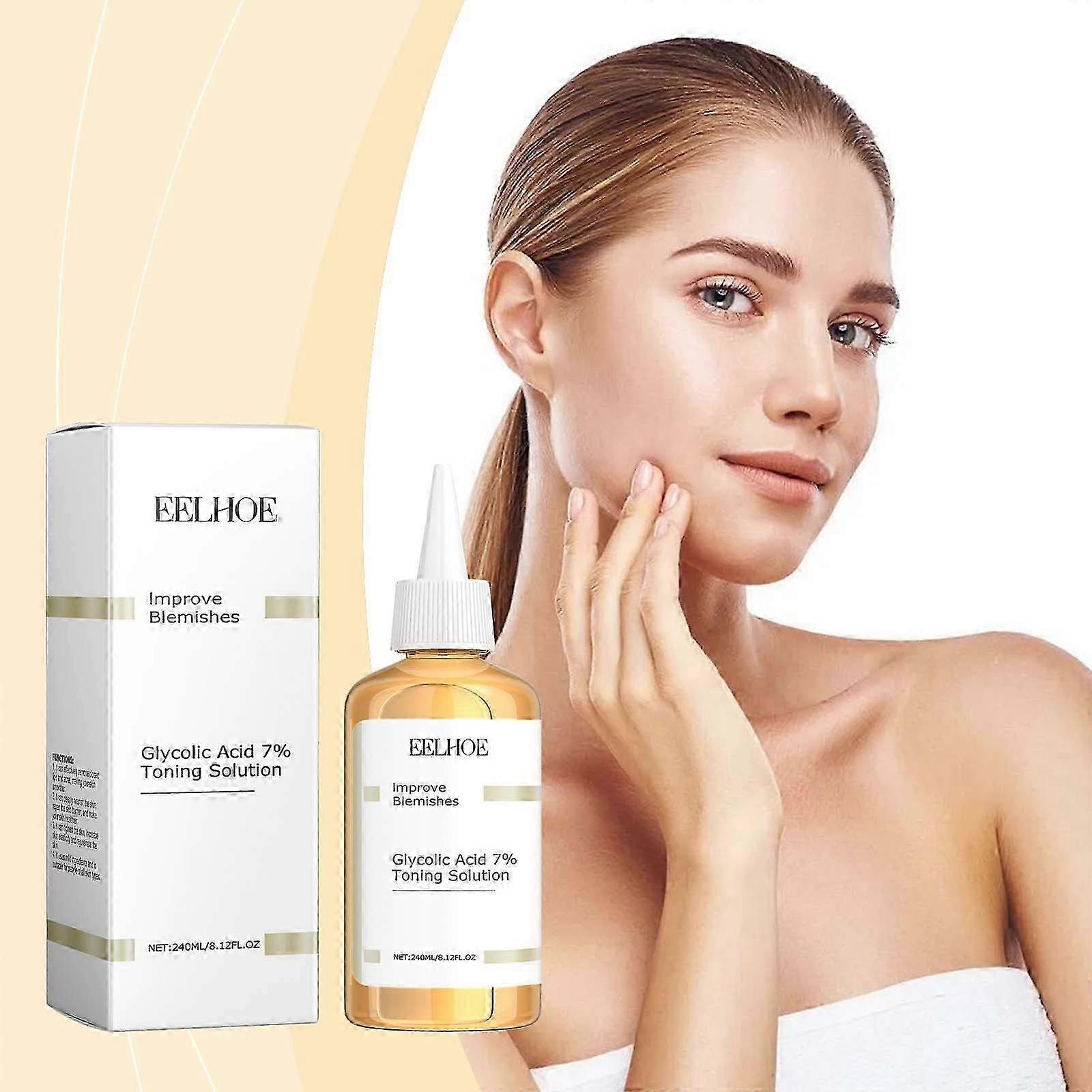 Glycolic Acid 7% Toner, Glycolic Acid Toning Solution for Diminished Dullness and Fine Lines, Reduces Skin Blemishes, Gently Exfoliates, 240ml