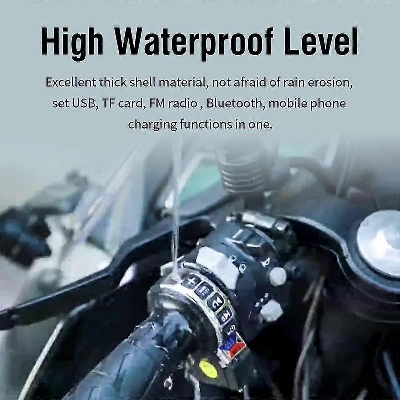 12V Universal Motorcycle Speakers For Bike Waterproof Handlebar Audio System With USB TF Bluetooth-Radio MP3 Player