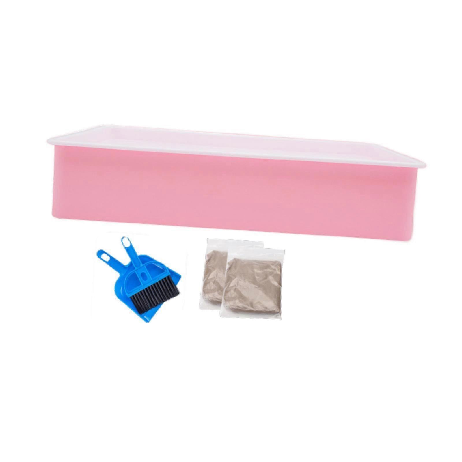 Kum Boyama Işık Kutusu Okul Öncesi Çocuklar Kum Kutusu Oyuncaklar Temizleme Fırçası Yeni Yıl Pembe