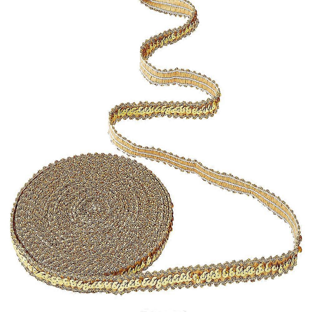 Plastic Polyester Sequin Trim for Garment Accessories Gold 7/8 inch(22mm)
